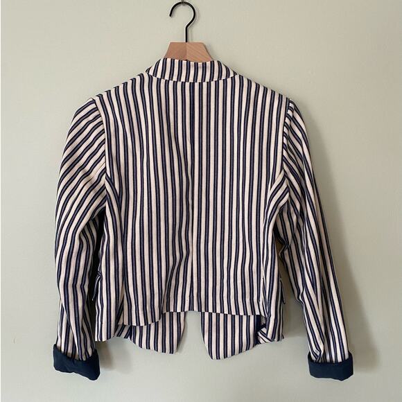 SALE Tinley Road Women's Striped Open Front Blazer Jacket Medium - Picture 2 of 7